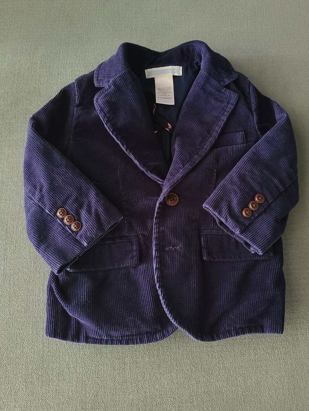 Janie and Jack 6 to 12 Months Navy Corduroy Blazer